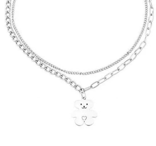 Double Layer trendy teddy Necklace - Image 2