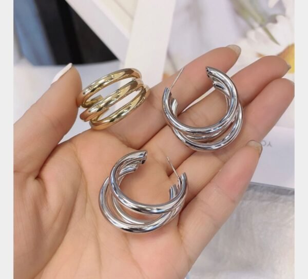 Triple Layered Hoops Earrings