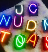 Neon initial Keychain