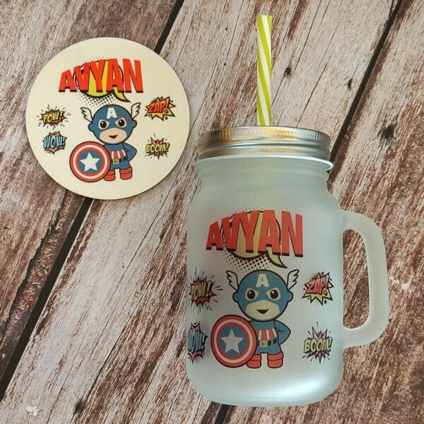 Frosted masan jar + coaster combo - Image 3