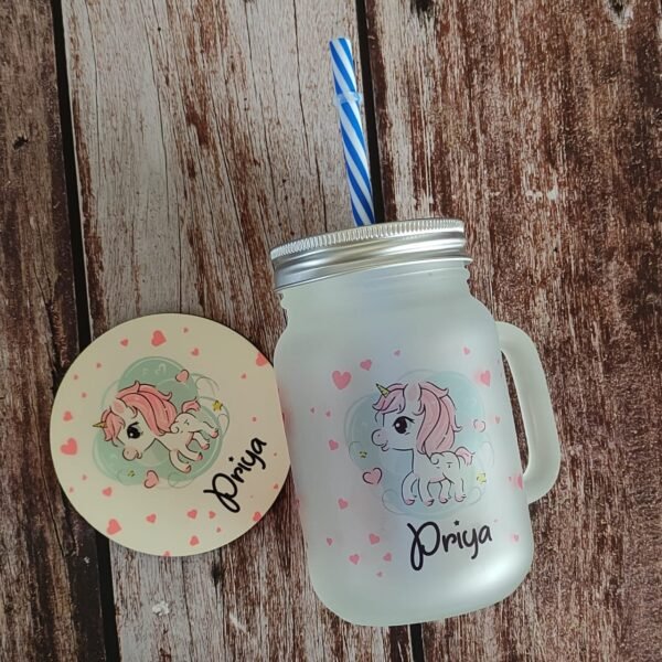 Frosted masan jar + coaster combo - Image 2