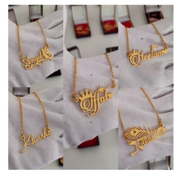 Designer Gold Plated Name Pendant