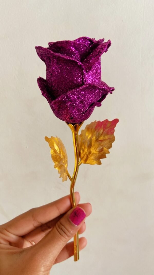 Glitter Rose with Vase