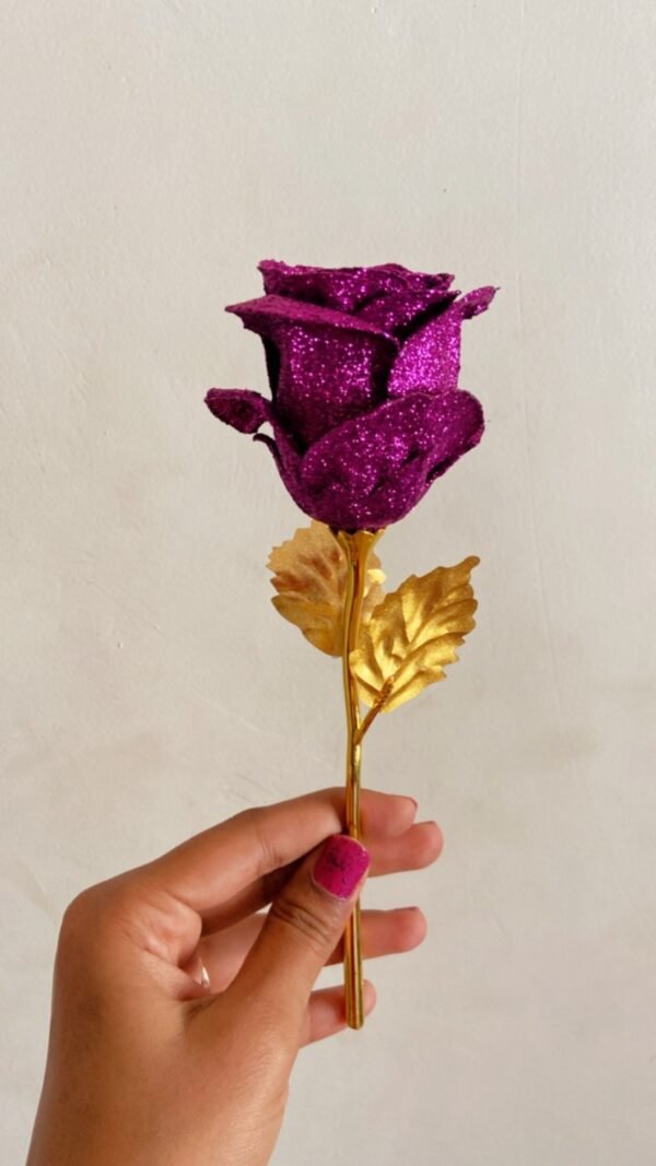 Glitter Rose with Vase - Image 3