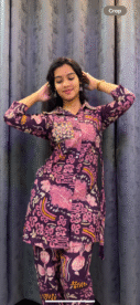 Jamun Drama 
Collar Coord Set with Pocket and handwork