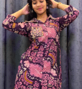 Jamun Drama 
Collar Coord Set with Pocket and handwork