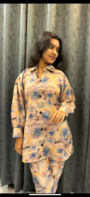 Shrinkled Satin Silk Coord Set