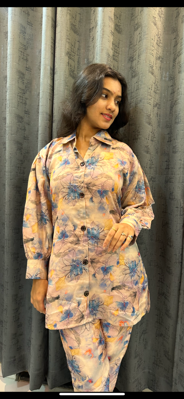 Shrinkled Satin Silk Coord Set