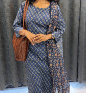 Plazo Dupatta Set in Navy Blue