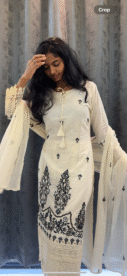 Ishq Wala Safed :- Heavy work Pure Cotton Set