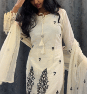 Ishq Wala Safed :- Heavy work Pure Cotton Set