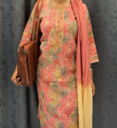 Round Neck Orangish Pink Dress