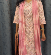 Baby pink lining dupatta Set