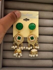 Emerald Noor Jhumkas