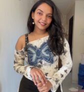 One Shoulder Belt Denim Butterfly Patch Top🦋